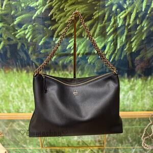 Tory Burch Britten Large Zip Shoulder Bag 177316 Black $625